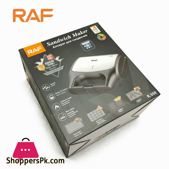 RAF 4 Slice 4 in 1 Sandwich Maker, Waffle Maker, Panini Grill, Nut Maker R.550