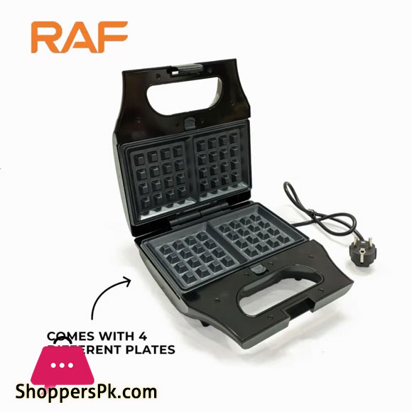RAF 4 Slice 4 in 1 Sandwich Maker, Waffle Maker, Panini Grill, Nut Maker R.550