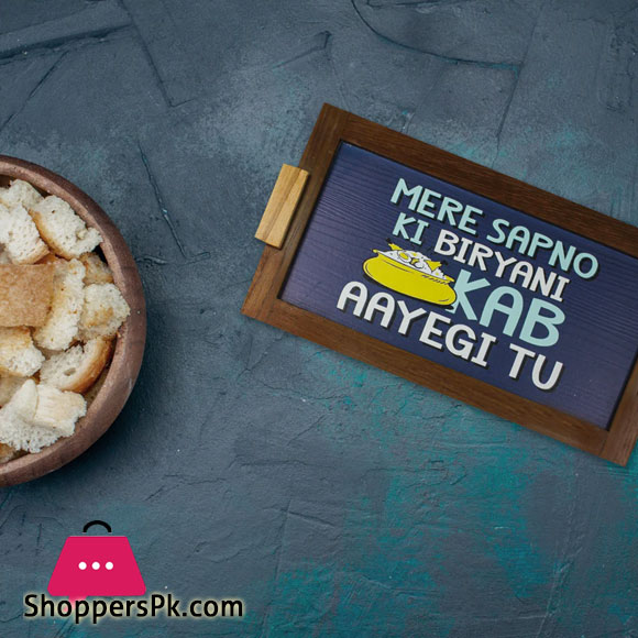 Sapno Ki Biryani Funky Art Flat Tray 8.5 x 14 Inch