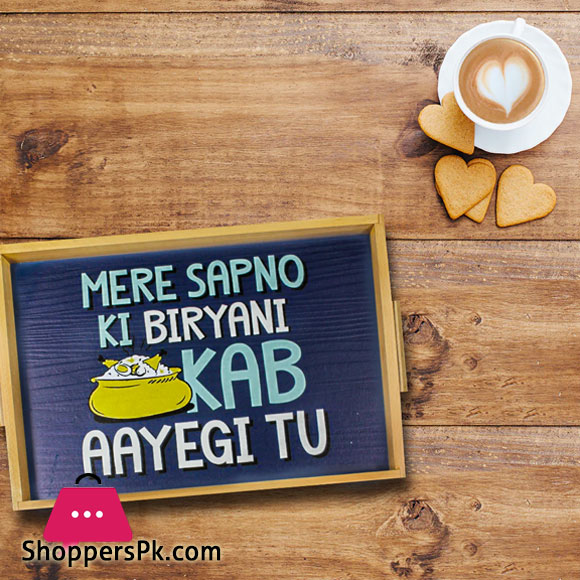 Sapno Ki Biryani Funky Art Flat Tray 9 x 15 Inch