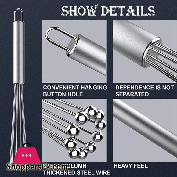 1 Pcs Stainless Steel Ball Whisk Wire Egg Whisk Set Suitable for Kitchen Cooking, Stirring, Whisking, Beating