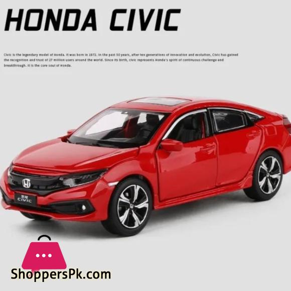 1:32 Honda Civic Model Car Diecast Toy Car model Sound Light Vehicle (Red)