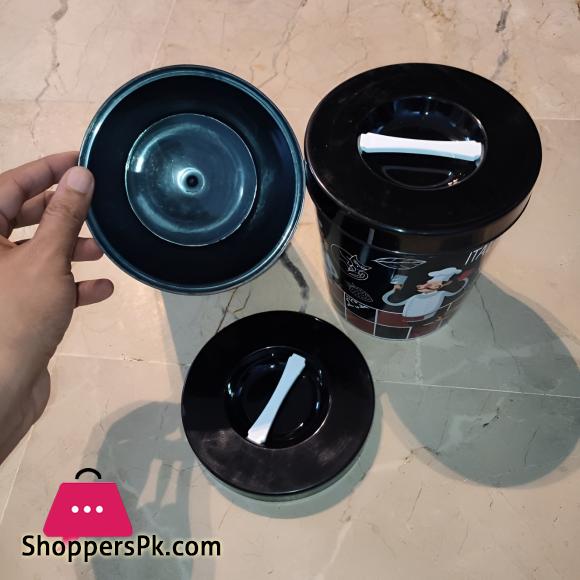 2 Pcs Printed Plastic Jars with Lid 1500ml Random Color