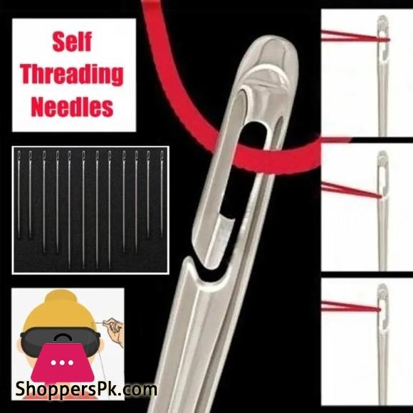 30 Pcs Blind Sewing Needle Elderly Side Hole Stainless Steel Self Threading Needle For Stitching Pin Household DIY Sewing Tool