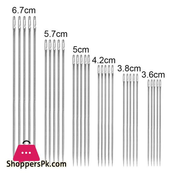 30 Pcs Blind Sewing Needle Elderly Side Hole Stainless Steel Self Threading Needle For Stitching Pin Household DIY Sewing Tool