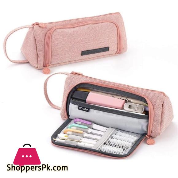 Big Capacity Pencil Case Pouch Pen Case Simple Stationery Bag School College Office Organizer for Teens Girls Adults Student, Deep Green XW, Simple