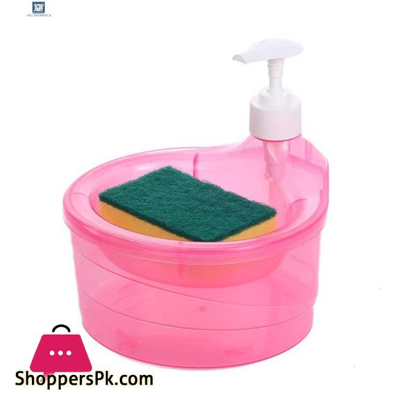 Soap Dispenser with Sponge Holder No Dripping Large Capacity for Kitchen