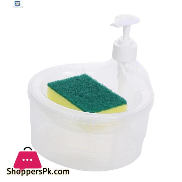 Soap Dispenser with Sponge Holder No Dripping Large Capacity for Kitchen