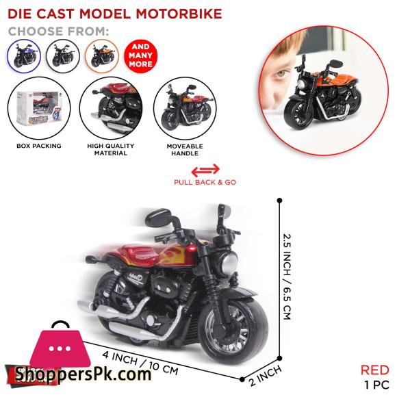 Diecast Alloy Model Bike Collection Harley Davidson Pull Back Function 4 Inch