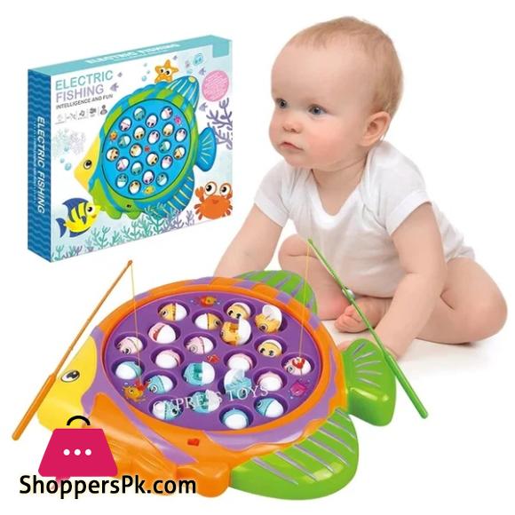 Fishing Game Toy Set with Rotating Board with Music On/Off Switch for Quiet Play