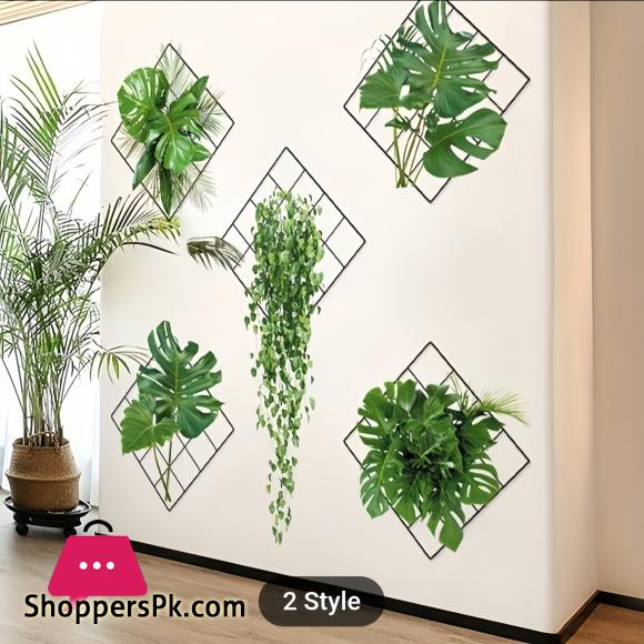 New Grass Wall Sticker 3D Artificial Plant Wall Art Green Plant Wallpaper Sheet Indoor Leaves Wall Water Proof Stickers