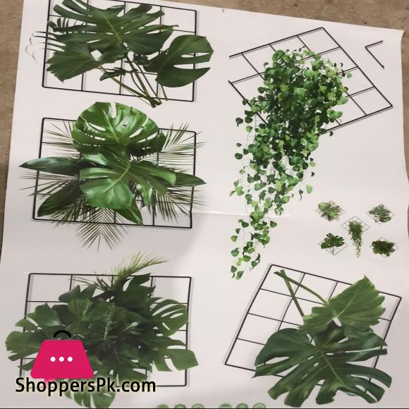 New Grass Wall Sticker 3D Artificial Plant Wall Art Green Plant Wallpaper Sheet Indoor Leaves Wall Water Proof Stickers