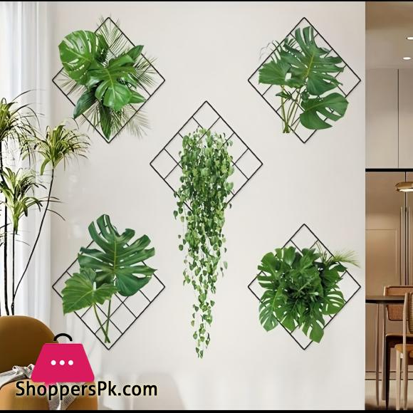 New Grass Wall Sticker 3D Artificial Plant Wall Art Green Plant Wallpaper Sheet Indoor Leaves Wall Water Proof Stickers