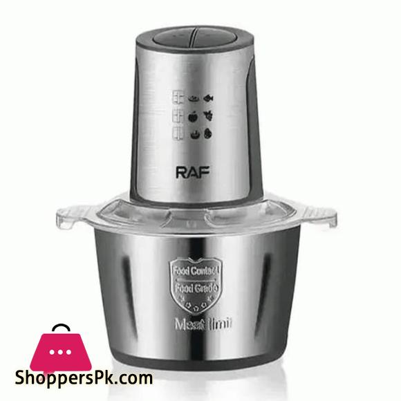 RAF Food Processor | Meat Grinder | Meat Chopper | 2-L Capacity | 1000W Powerful Motor | Stainless steel.