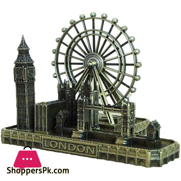 Retro City Bronze London Eye Big Ben Tower Bridge Decor Metal Statue Figurine Living Room Vintage