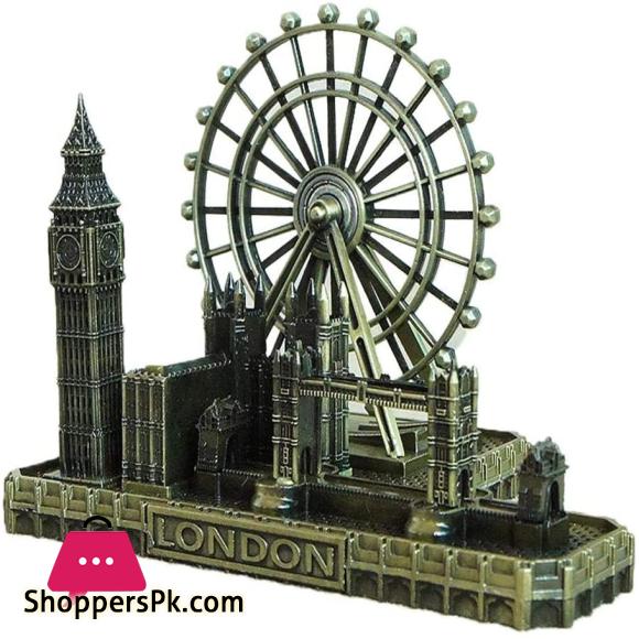 Retro City Bronze London Eye Big Ben Tower Bridge Decor Metal Statue Figurine Living Room Vintage
