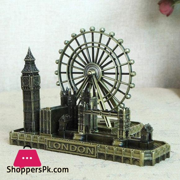 Retro City Bronze London Eye Big Ben Tower Bridge Decor Metal Statue Figurine Living Room Vintage