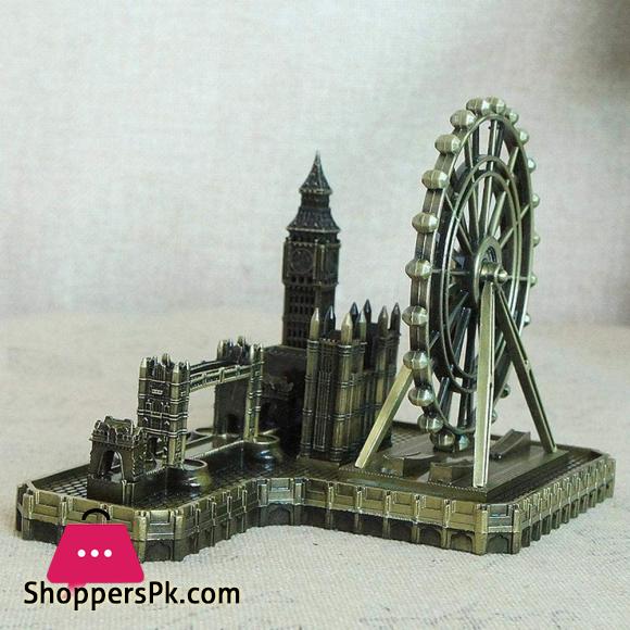 Retro City Bronze London Eye Big Ben Tower Bridge Decor Metal Statue Figurine Living Room Vintage