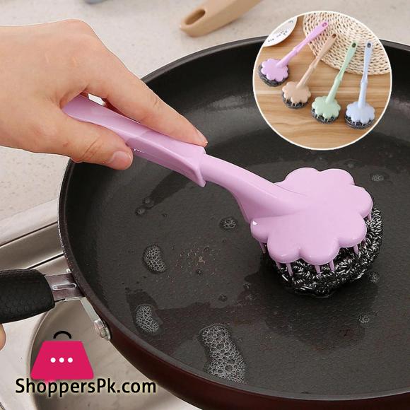 Stainless Steel Wire Ball Brush jona dish washer tools Pot, Pan, Dish, Bowl Scrubber Cleaner with Plastic Handle