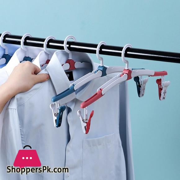 Travel Folding Plastic Hanger Portable Clip Drying Rack