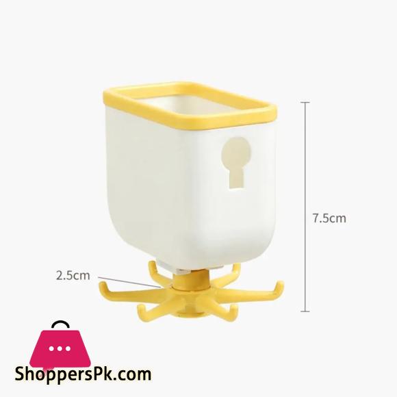 Wall-Mounted Self Adhesive Storage Holder With 360 Degree Rotating Hooks Hanger Bathroom Utensils Kitchen Organizer Storage Box Wall Hook Kitchenware Storage Rack