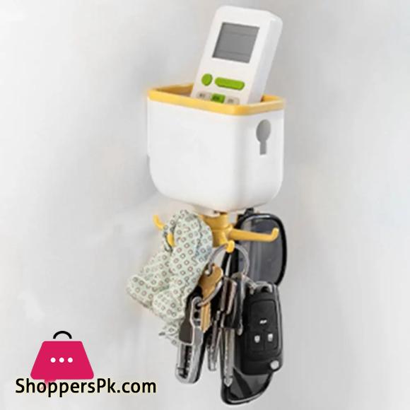 Wall-Mounted Self Adhesive Storage Holder With 360 Degree Rotating Hooks Hanger Bathroom Utensils Kitchen Organizer Storage Box Wall Hook Kitchenware Storage Rack