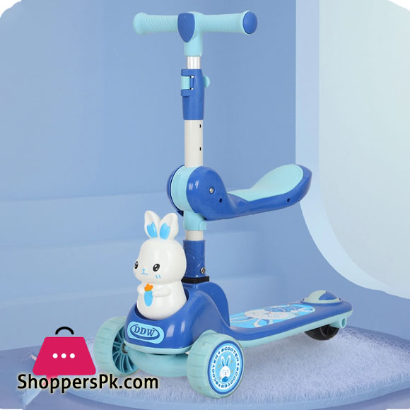 Adjustable Flexible Rabbit Scooter Kids Scooty With Light & Music