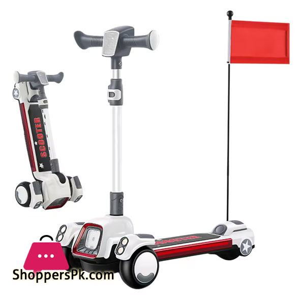 Childrens Scooter Height Adjustable Lean to Steer Flashing PU Wheels 3 Wheel Kick Scooters For Kids Boys Girls