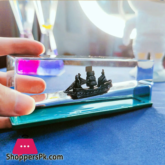 Creative Cruise ship Liquid Drift Bottle Desktop Decoration Hourglass Car Ornament Gift