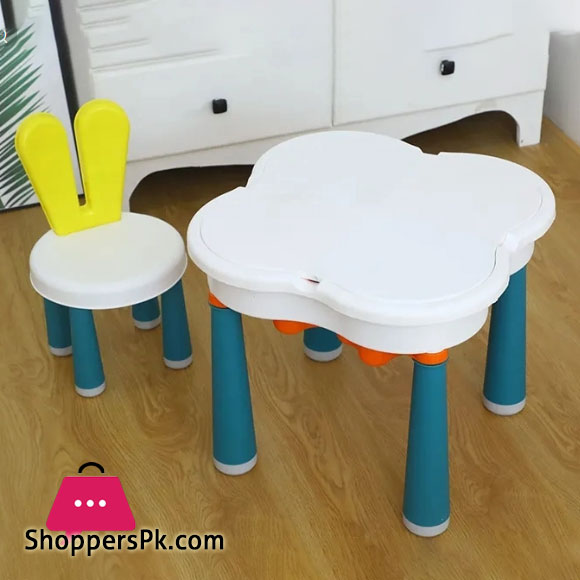 Game Reading Table for Preschool Baby Table and Chairs Set with Build Block