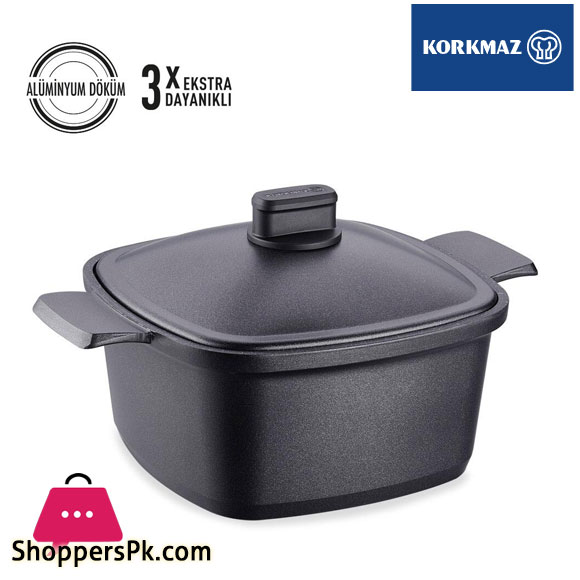 Korkmaz Casterra Square Cast Iron Pot 2.9 Liter 20 cm - A2581