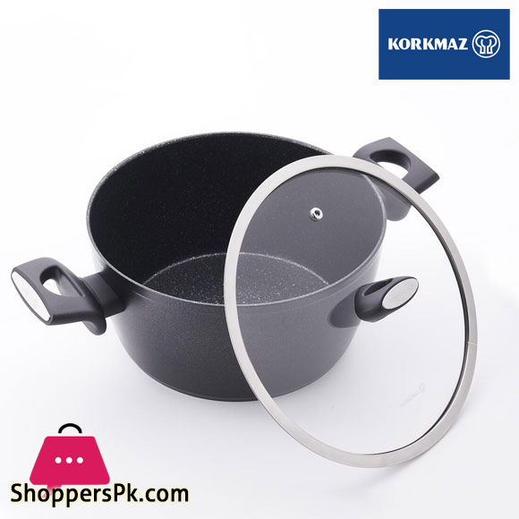 Korkmaz Nora Granite Cooking Pot Size: 24x11.7 cm