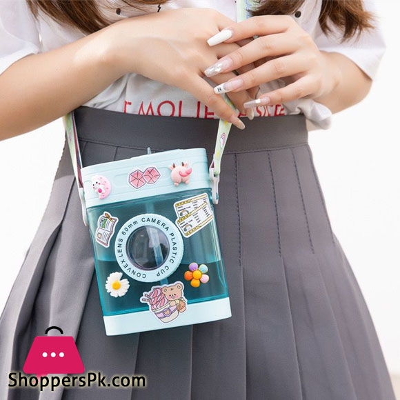 Water Bottle Cute Camera Water Bottles with Straw Leakproof, BPA-Free, 15 oz