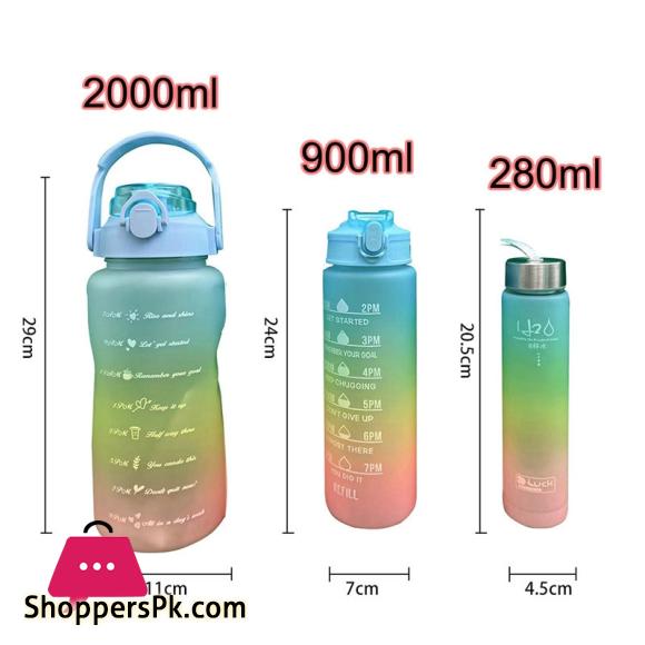 3PCS/set Sports Water Bottle With Straw Fitness Water Bottles MS-025