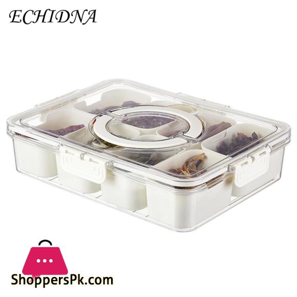 8 Gird Spice Storage Box Seasoning Box Lid Food Grade-Large