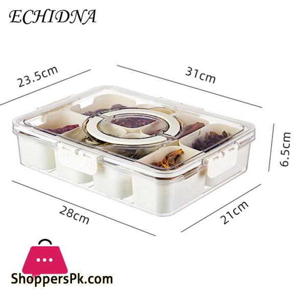 8 Gird Spice Storage Box Seasoning Box Lid Food Grade-Large