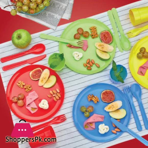 Appolo Best Quality 37 Pieces Saga Picnic Set 6 Person Dinner Utensil Set