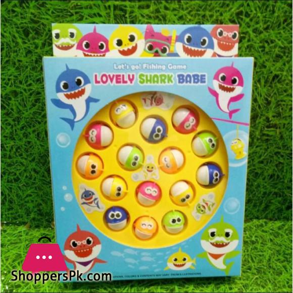 Baby Sharks Fishing Game 15 Fishes and 2 Rods for 2 Players