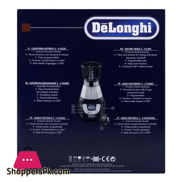 DeLonghi Alicia Plus Electric Moka Coffee Maker Black/Silver EMKP42.B