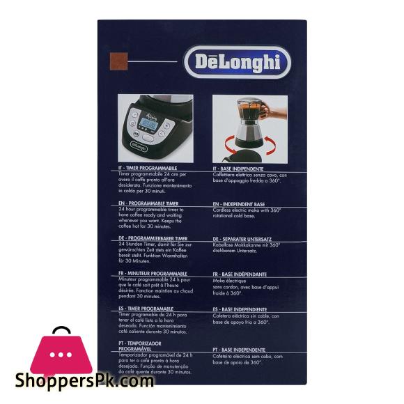 DeLonghi Alicia Plus Electric Moka Coffee Maker Black/Silver EMKP42.B