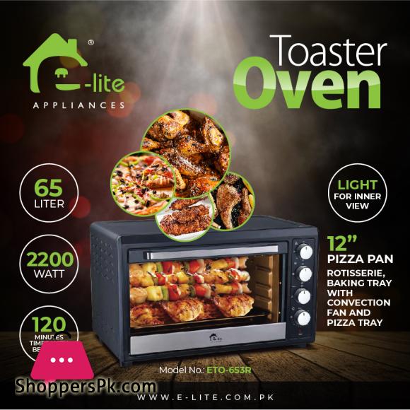 E-LITE ETO-653R OVEN TOASTER 65 LTR BLACK