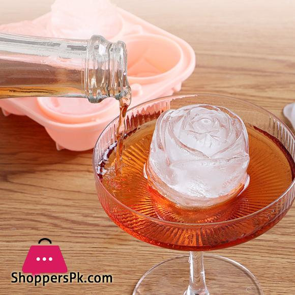 Rose Flower Shape Silicone Ice Cube Molds Ice Cream Tray Cocktails Reusable Icemaker Kitchen Accessories