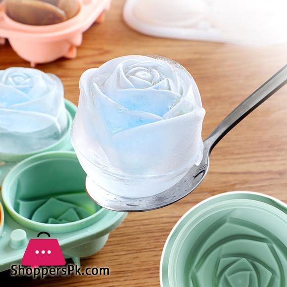 Rose Flower Shape Silicone Ice Cube Molds Ice Cream Tray Cocktails Reusable Icemaker Kitchen Accessories