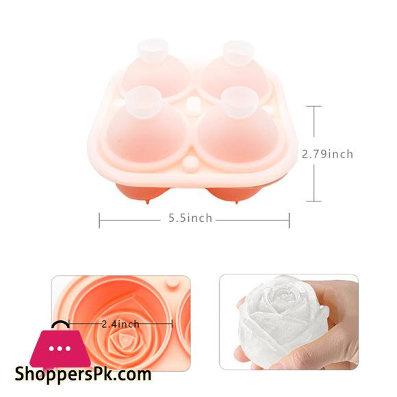 Rose Flower Shape Silicone Ice Cube Molds Ice Cream Tray Cocktails Reusable Icemaker Kitchen Accessories