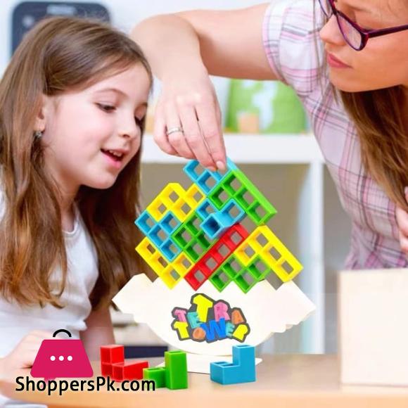 Tetra Tower Balance Games Stacking Team Building Blocks Board Game for Kids & Family, Balancing Blocks Board Games Stacking Fun Toy for Children