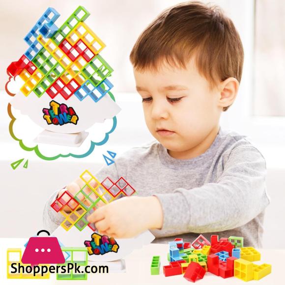 Tetra Tower Balance Games Stacking Team Building Blocks Board Game for Kids & Family, Balancing Blocks Board Games Stacking Fun Toy for Children