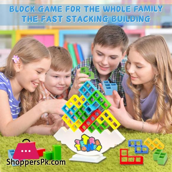 Tetra Tower Balance Games Stacking Team Building Blocks Board Game for Kids & Family, Balancing Blocks Board Games Stacking Fun Toy for Children