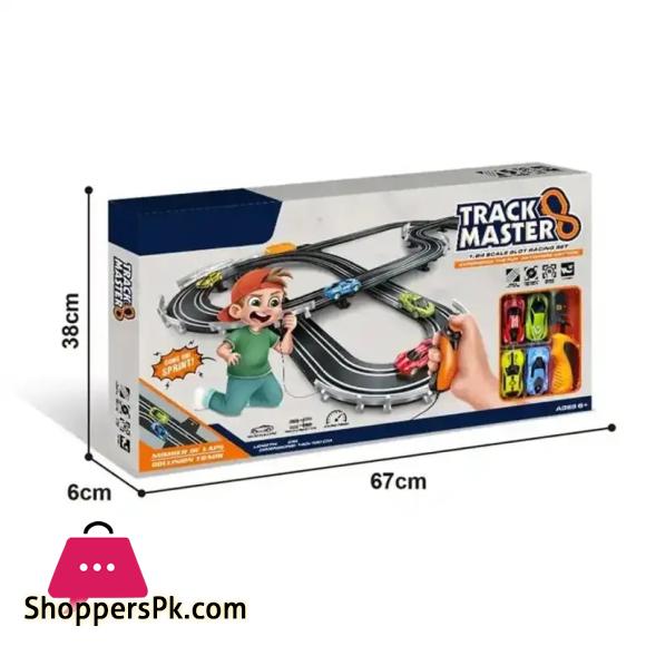 Track Racing Cars With 4High-Speed Slot For Kids
