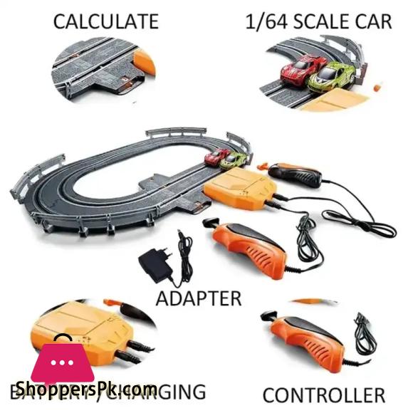 Track Racing Cars With 4High-Speed Slot For Kids