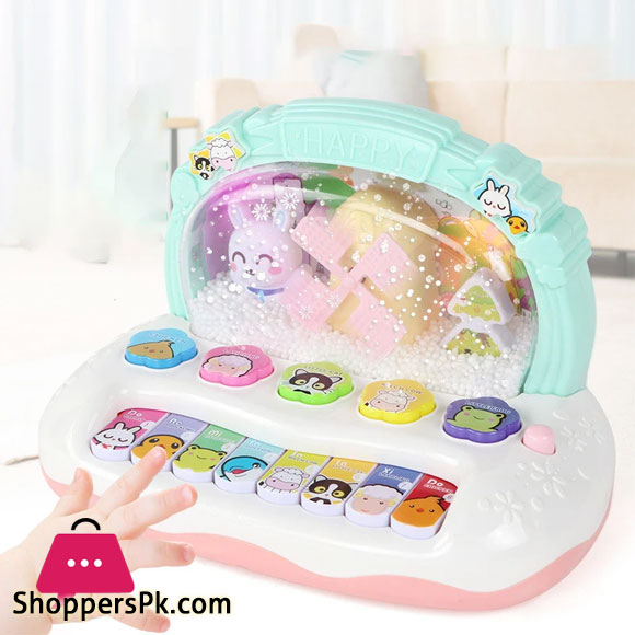 Childrens Musical Piano Toys Montessori Musical Instrument Baby Keyboard Toy with Glow Snowflake Educational Toy for Kids